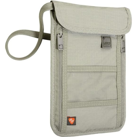 Lewis N. Clark RFID Blocking Stash Neck Wallet, Travel Pouch + Passport Holder - Picture 1 of 6